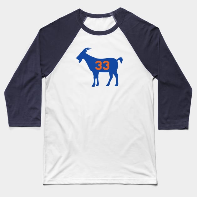 NY GOAT - 33 - White Baseball T-Shirt by KFig21